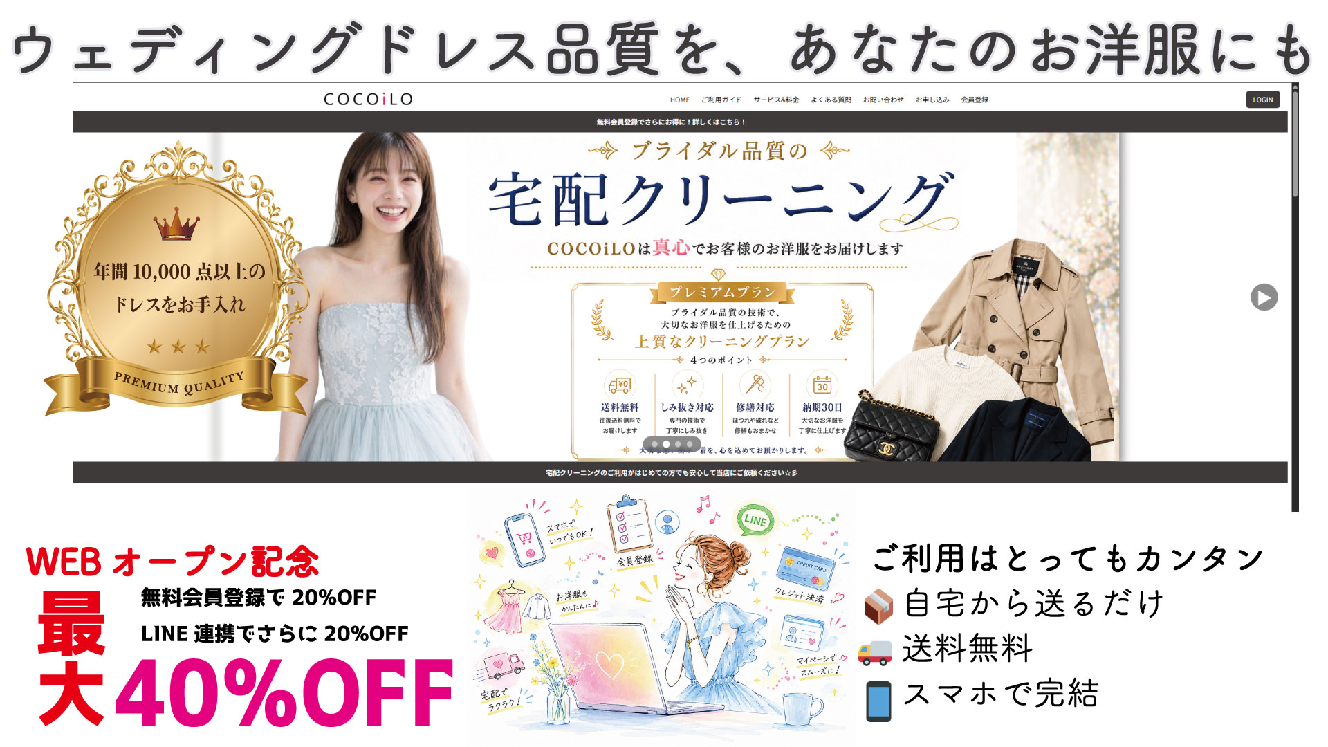 COCOiLO WEBオープン記念キャンペーン 最大40%OFF