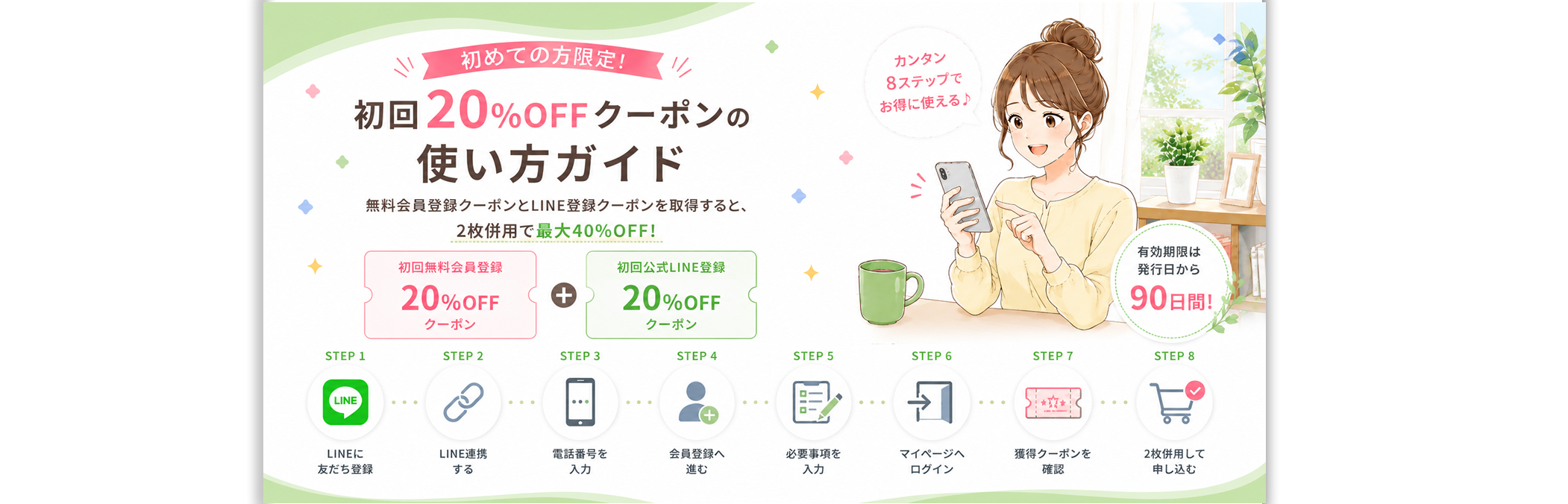 初回40％OFFクーポンの使い方